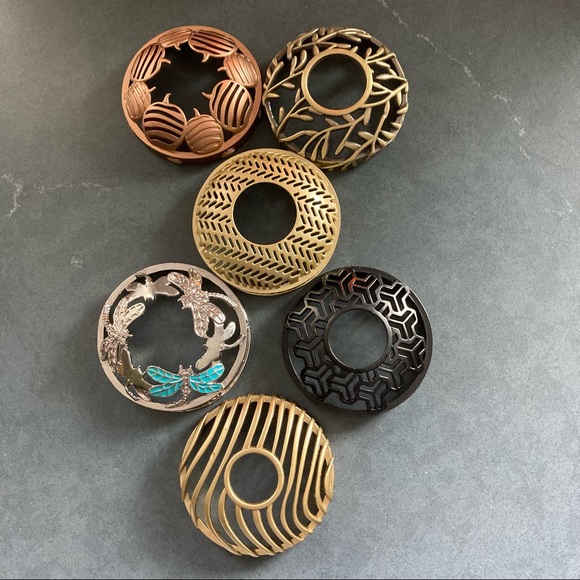 Yankee Candle illumi-lid set 6 pieces gold, copper, black, silver dragonfly